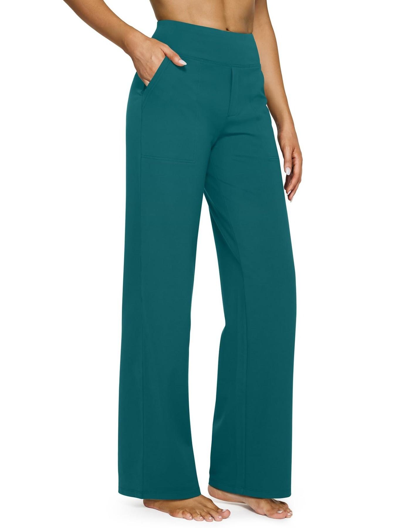 2026 Loose High-Waist Wide Leg Yoga Pants for Women, Knitted Athletic Sweatpants with Pockets, Comfortable Casual Sports Pants