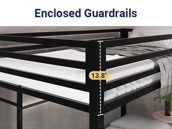 Allewie Twin Over Full Metal Bunk Bed - 【Frame Only No Mattress】Removable Stairs & Heavy Duty Frame with 12" Underbed Storage, Black/White, #TikTokShopfalldealsforyou