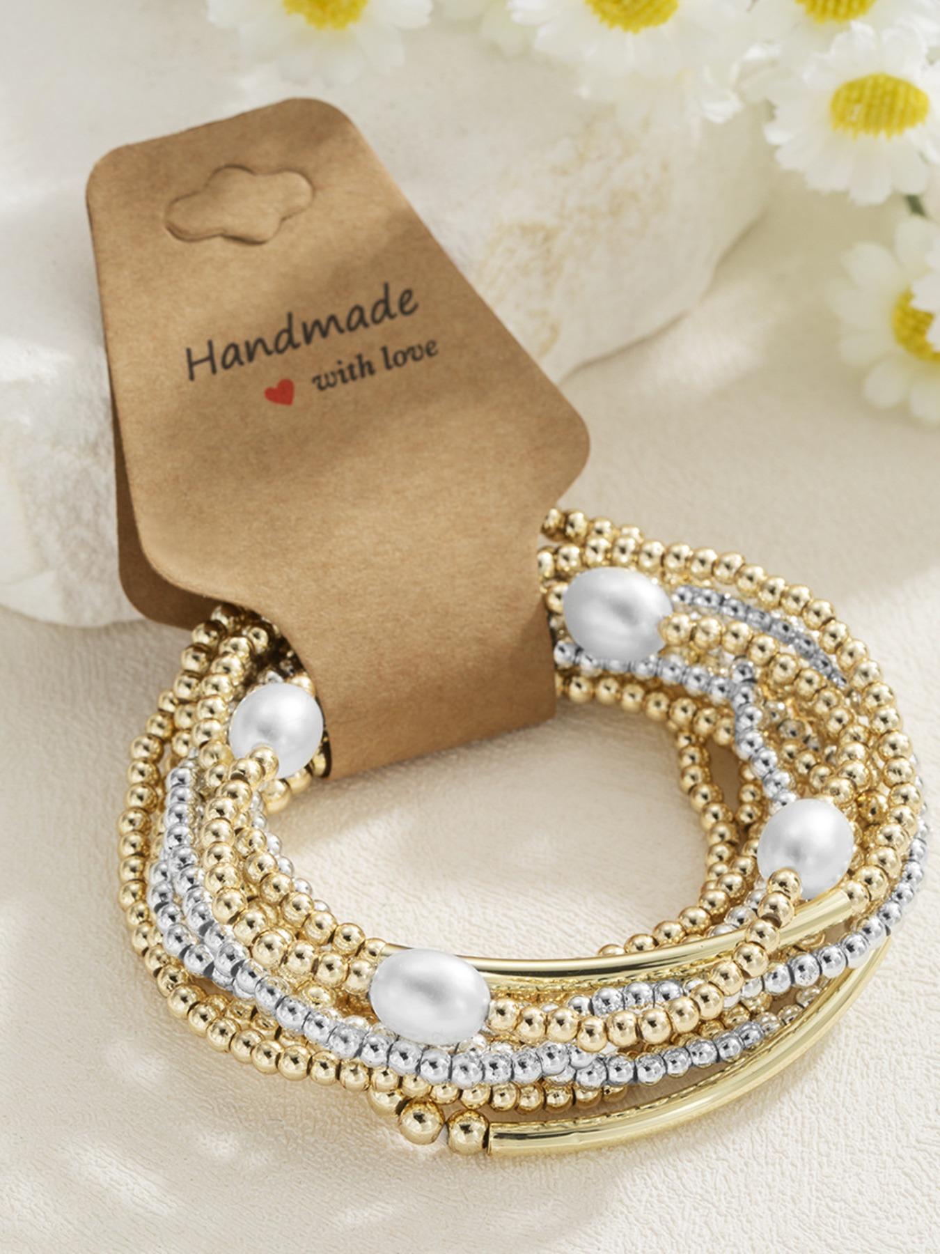 Bohemian Style Mixed Beaded Bracelet, Fashion Jewelry for Women and Girls, Birthday Gift, Stackable Bangle, Elastic String