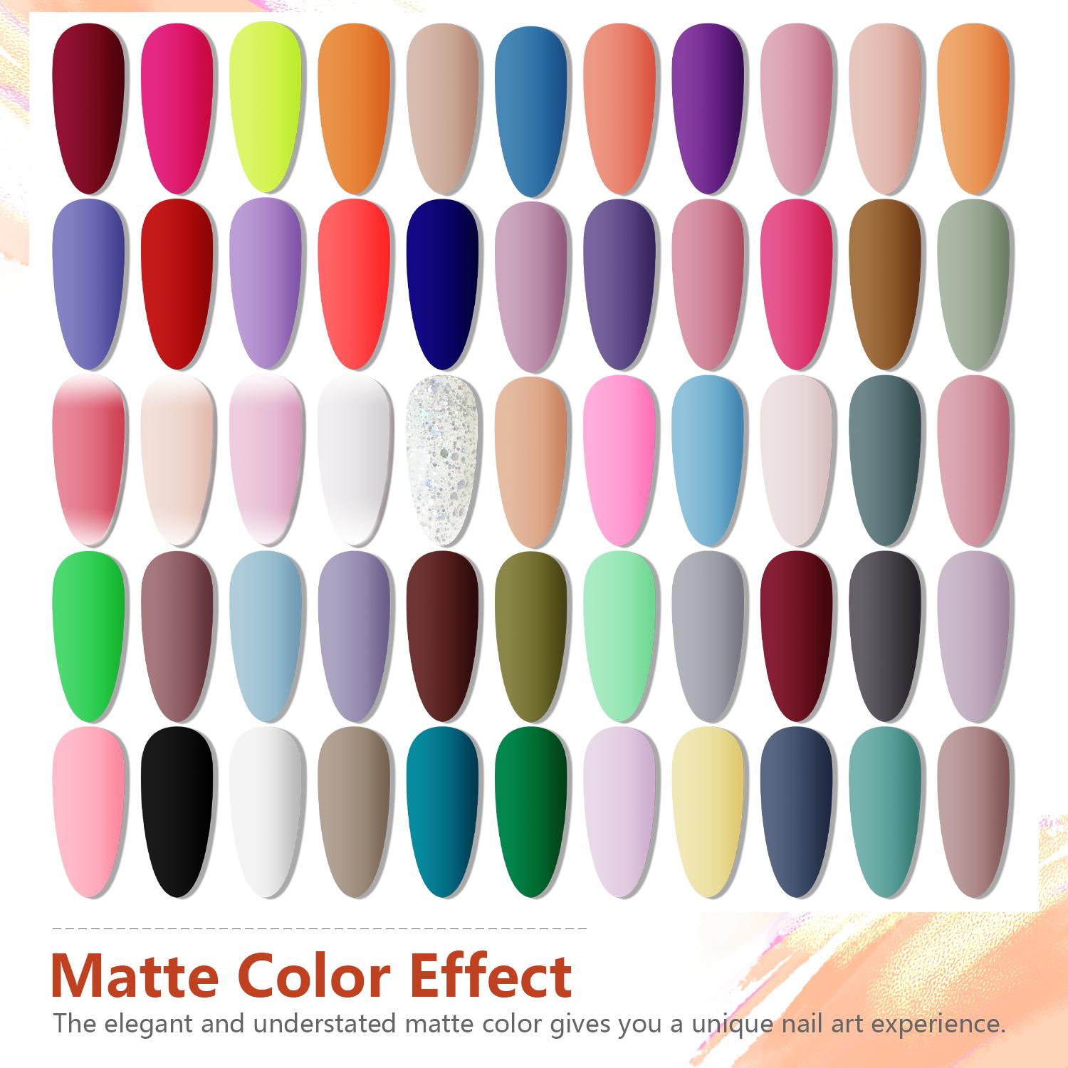 JODSONE 60 PCS Gel Nail Polish Kit with U V Light Base and Matte Glossy Top Coat Nail Gel Polish Soak off Manicure Accessory Tools Suitable for All Seasons