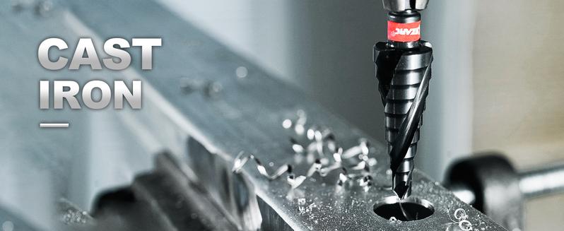 EZARC Wear-Resistant AlTiN Coated Step Drill Bit Set, 1/4" Hex Shank for Metal, Stainless Steel, Aluminum, Plastic Cutting Heavy Duty, FathersDayGift