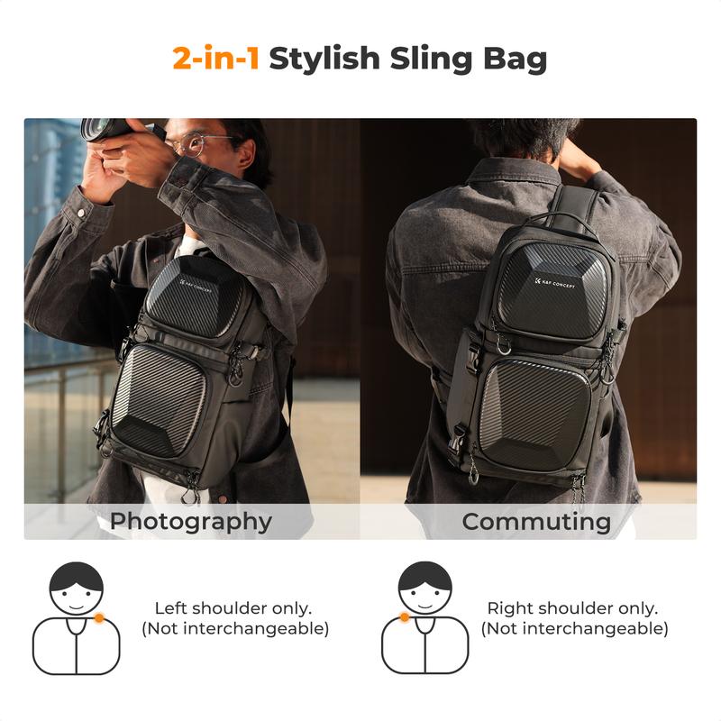 【K&F CONCEPT】Camera Sling Bag Crossbody Bag Hardshell Camera Shoulder Backpack DSLR/SLR/Mirrorless Camera Case Photography Bags for Photographer 【K&F CONCEPT】Camera Sling Bag Crossbody Bag Hardshell Camera Shoulder Backpack DSLR/SLR/Mirrorless Camera Case Photography Bags for Photographer