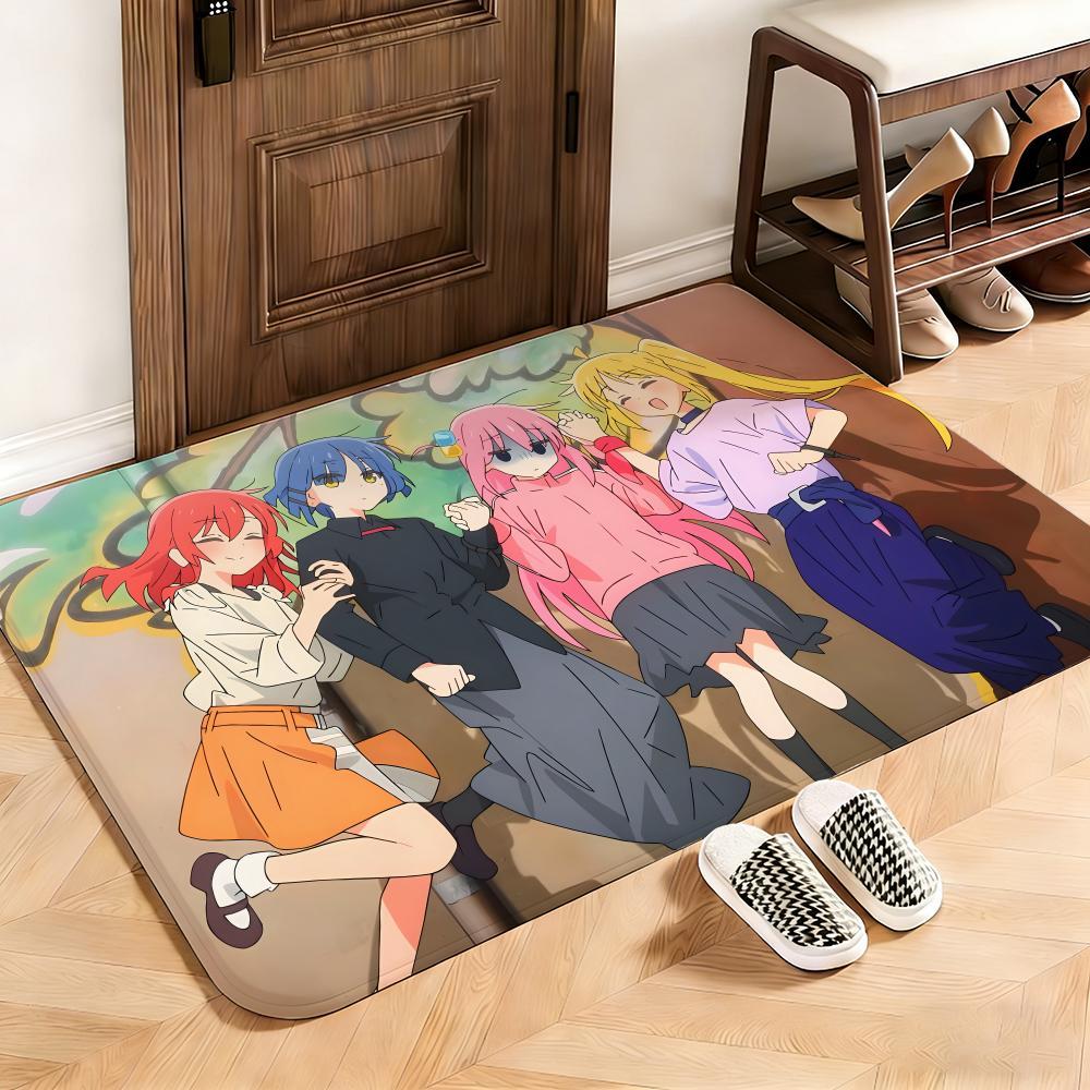 Music Bocchi the Rock! Floor Mat This soft flannel mat provides a cozy Soft flannel mat with quick water absorption, non-slip and durable. Easy to clean, ideal for bathroom and entryway use.