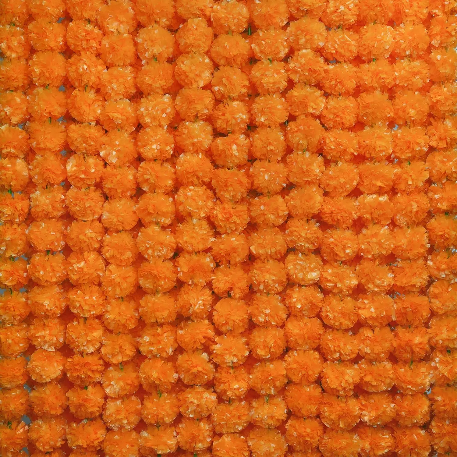 5Pcs Marigold Garland for Decoration,5 Feet Artificial Marigold Flowers| Diwali Decorations for Home,Day Of The Dead Decorations,Orange Artificial Marigold Heads for Halloween Diwali Party,Wedding