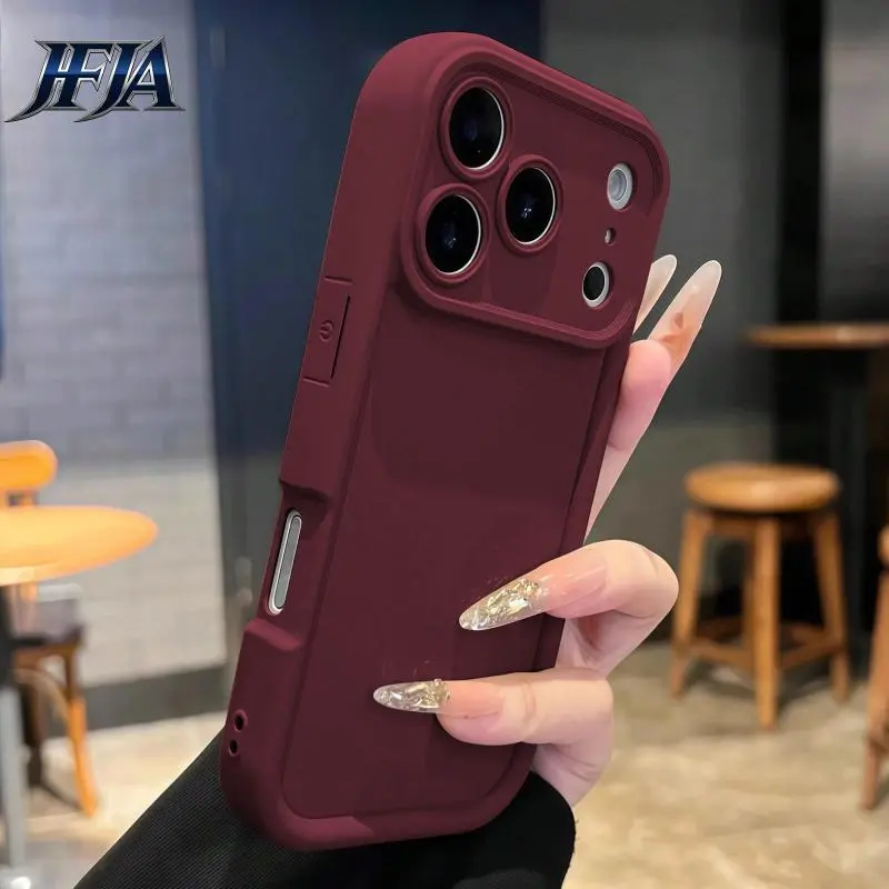 Solid Wine Red Matte Shockproof Protective Phone Case For iPhone 18 Pro Max,18 Pro,17 Pro Max,17 Pro,17 Air,17,16E/17E,16/15/14/13/12/11 Series,for Samsung S21,S22,S23,S24,S25,S26,FE,Plus,Ultra,A13,A14,A15,A16,A17,A33,A34,A35,A36,A52,A53,A54