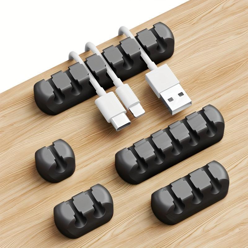 Strong Self-Adhesive Silicone Cable Organizers with 7, 5, And 3 Slots for Managing Cables, Featuring Cable Holders And Storage Boxes to Keep Your Wires Neat And Tidy!