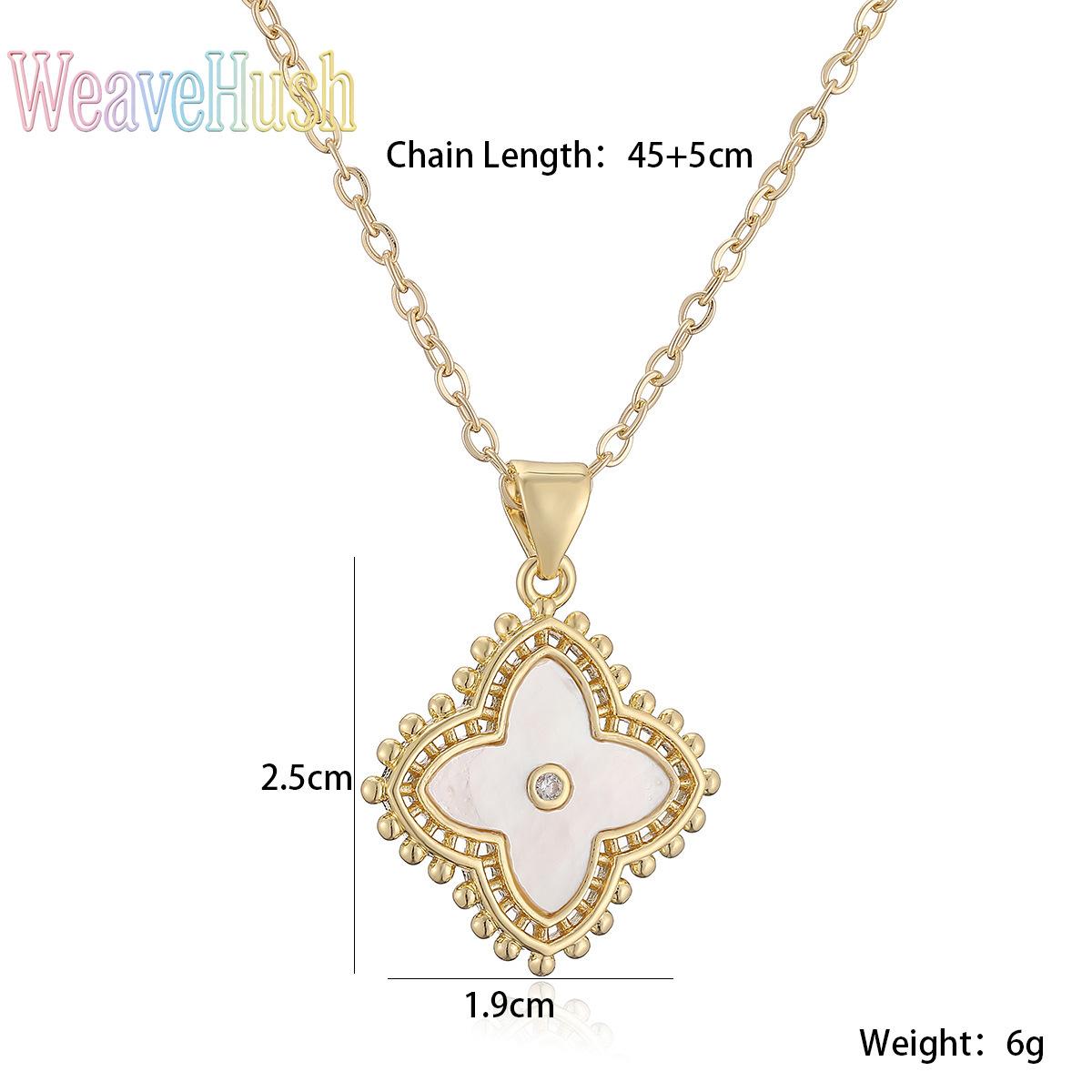 New Women’s Flower Pendant Necklace, Viral Fashion Light‑Luxury 18K Gold‑Plated Copper Collarbone Chain, Zircon & White Shell Inlay Niche Versatile Dainty Jewelry, Hypoallergenic Statement Accessory for Daily Wear, Date Night, Party Styling & Trendy Gift‑
