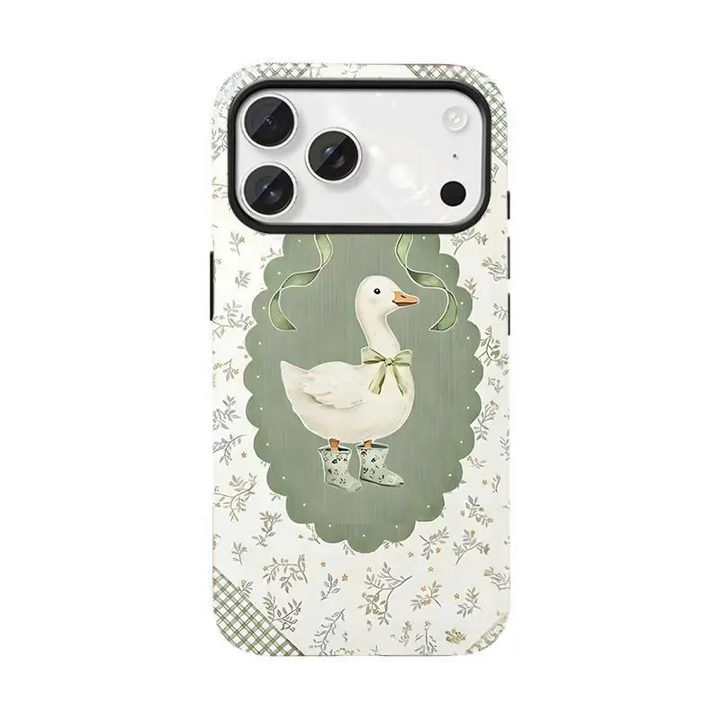 Cute Goose Pattern Phone Case, Shockproof PC TPU Protective Cover for iPhone 17 Pro Max 15 16 , Unisex For Girls & Men suitable in style creative fashion fan men woman dual-layer protective case durable 2-in-1 case excellent gift goose phone case