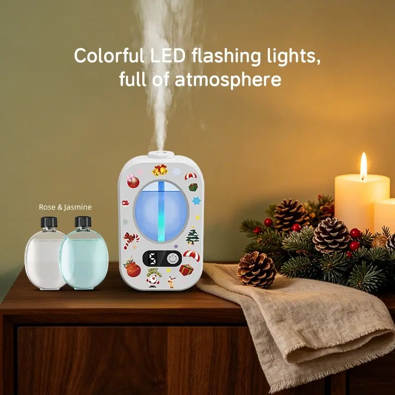 2026 New Christmas Series Diffuser, 6 Spray Modes, Essential Oil Atomizer, Timer Function, Long Battery Life, USB Charging, RGB Night Light