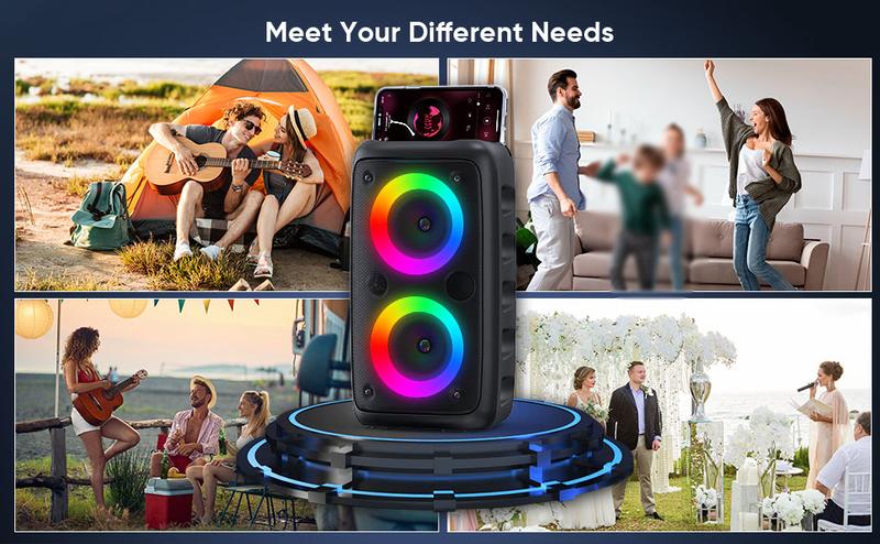 party disco light Portable Bluetooth Speaker 3317 with 1 Microphone for Karaoke Sound Amplification Bass Boost Subwoofer Type-C Charging Port TF Card FM USB Ideal for Family Gatherings Indoor Music & Dance Parties Holiday Gifts Audio Smartphone