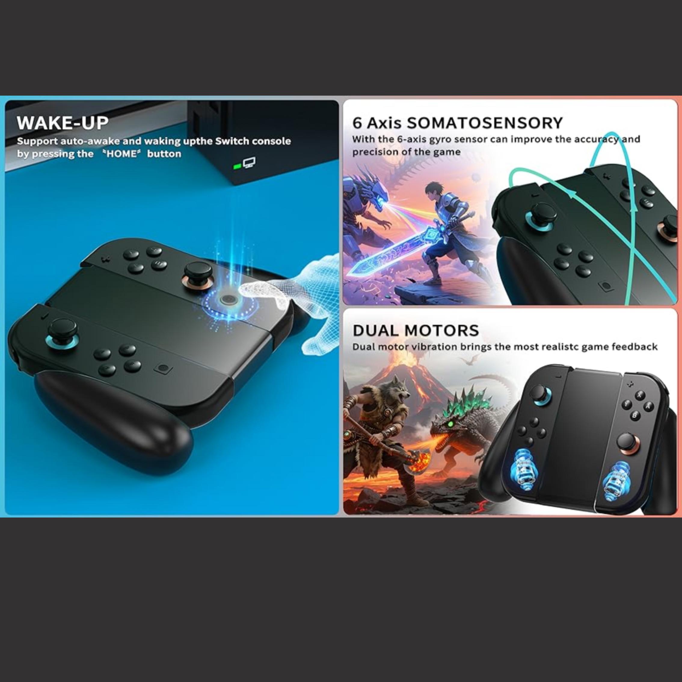 Switch Game Controller Handle, Wireless L/r Controllers for Switch/lite/oled, Dual Vibration Cool Replacement, Wake-Up Switch Accessory, Handheld Controller