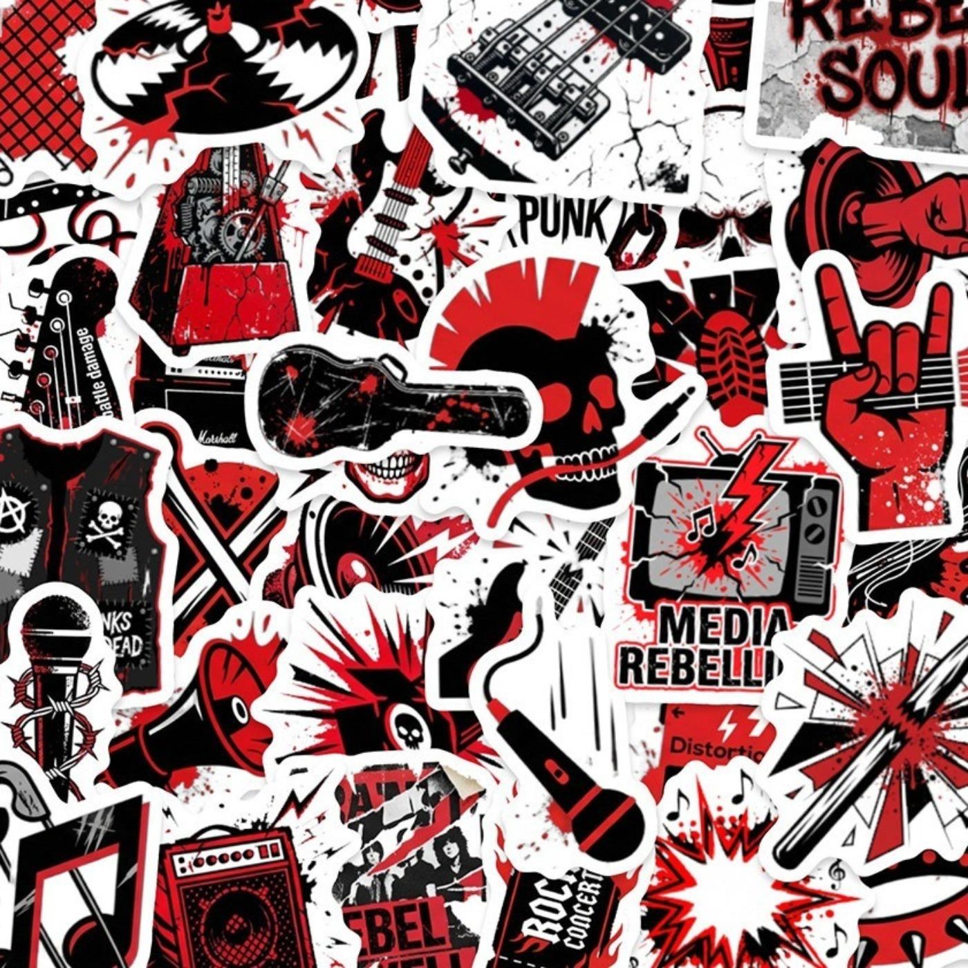 50pcs Punk Rock Cartoon Graffiti Stickers, Office Supplies and Notebook Accessories, for Decorating Scrapbooks, Computers, Water Bottles, Cars, Etc.