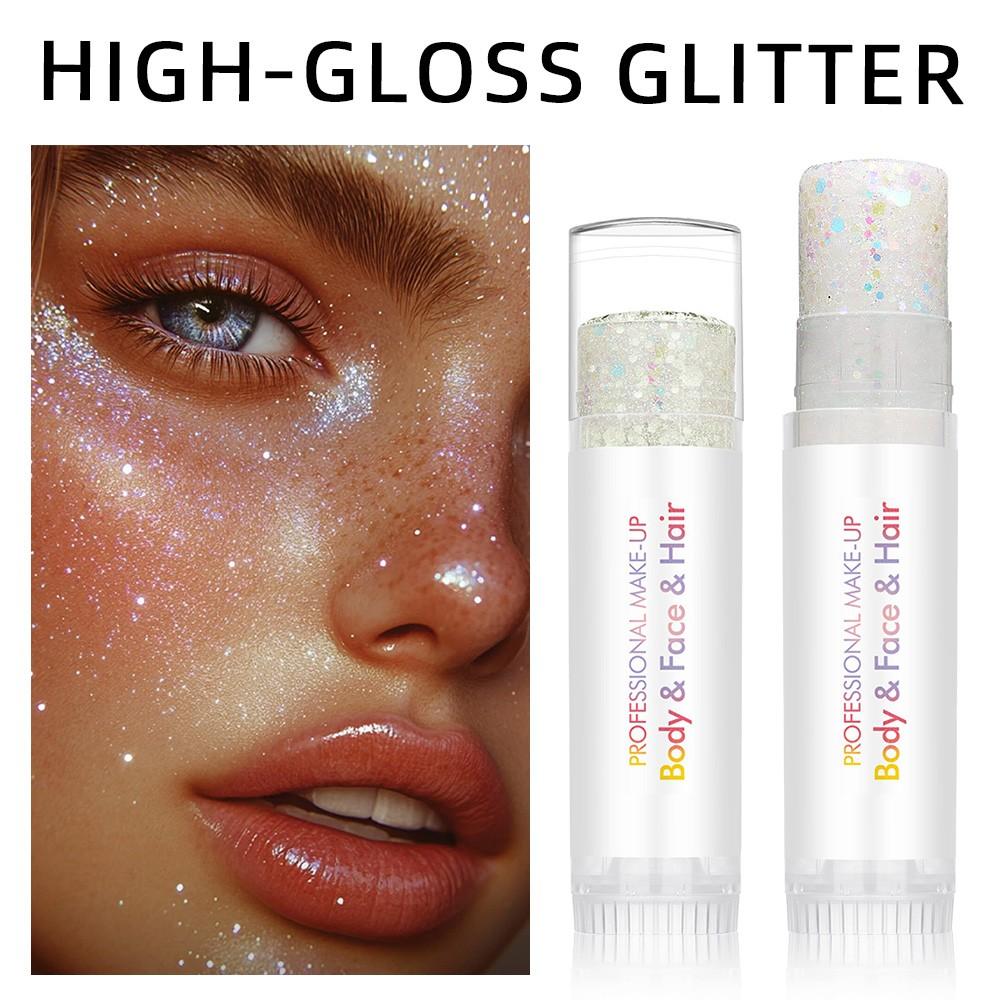 Single Pack Diaoni Music Festival Body Glitter Stick, Long-Lasting Shimmer, Sparkle Body Glitter, Hair Decoration, Ideal for Cosplay, Parties, Halloween