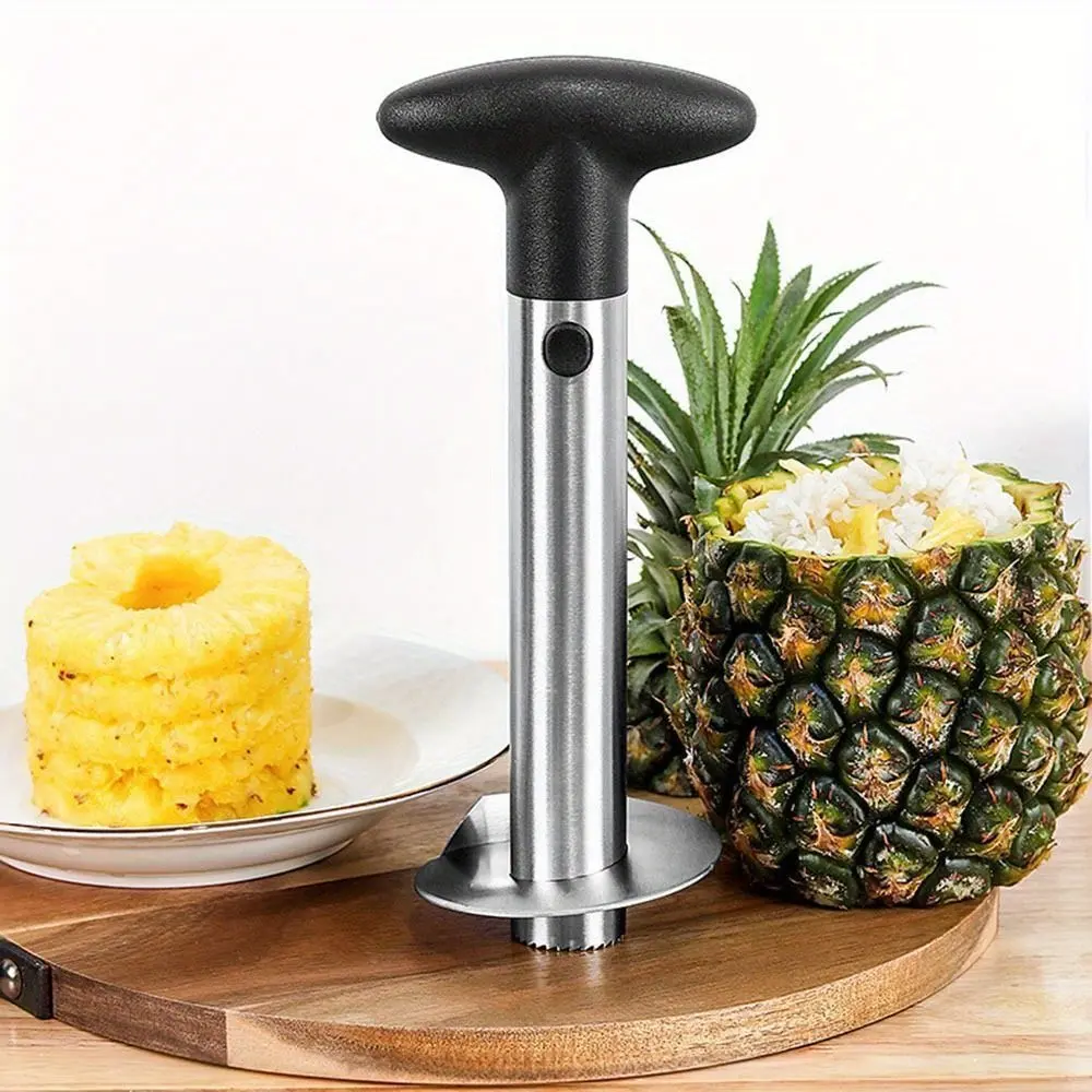 Stainless Steel Pineapple Corer and Slicer - Easy-to-Use Kitchen Tool for Removing Core, Peeling, and Cutting Fresh Pineapples, Food-Safe Design