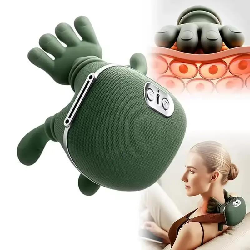 2026 Bionic Heating Massage Device, Shoulder Neck Electric Acupressure Master, Neck Shoulder Relaxer, Wireless Portable Design, 3D Deep Tissue Pillow, 3 Speed Settings, Gift
