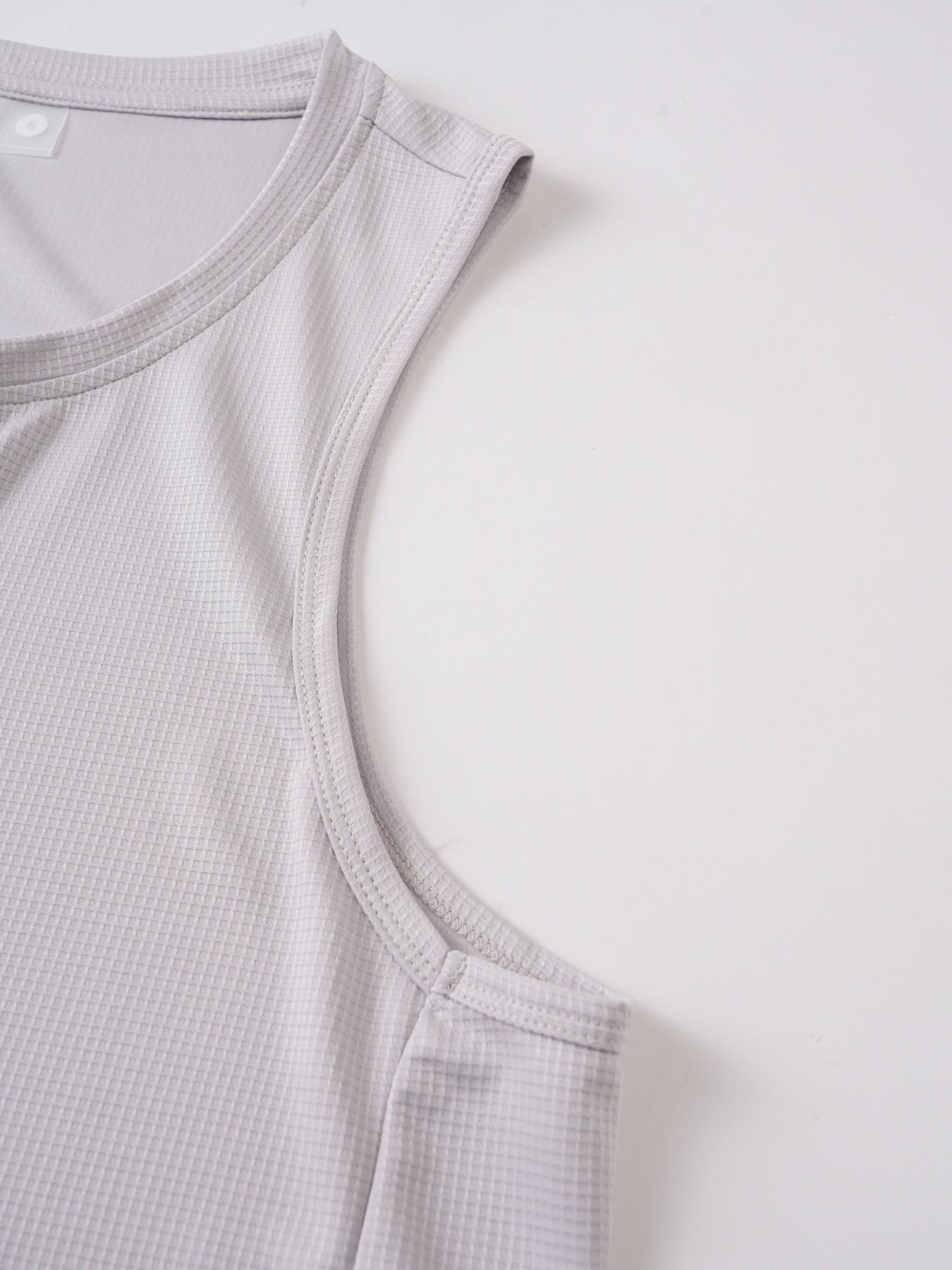 Men's Quick-Dry Sleeveless Sportswear, Breathable Waffle Knit Backless Top, Ideal for Gym, Running, Fitness Activities