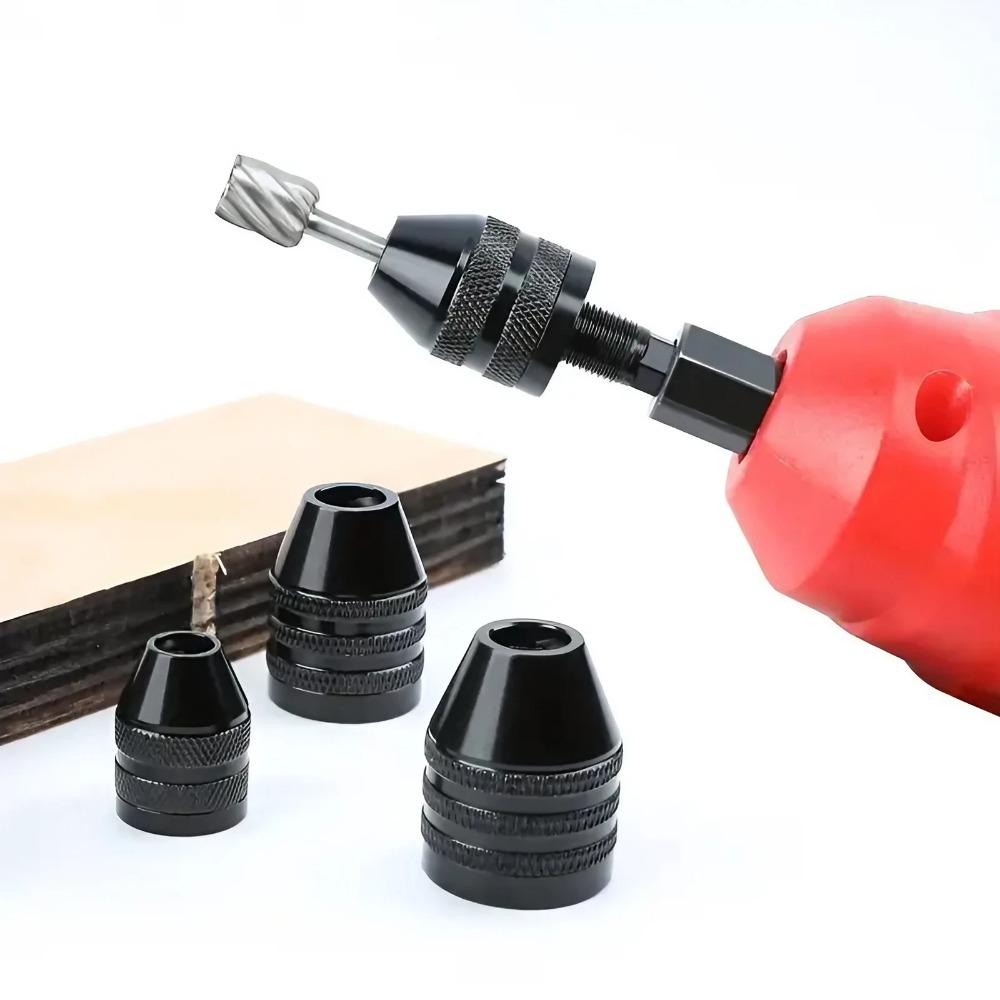 Universal Keyless Quick-Change Drill Chuck Adapter Set - Precision Metal Heavy Duty Power Tool Accessories for Electric Screwdrivers, Drills, Impact Tools, and Angle Grinders. Durable Fast-Detach Connector for Wood & Metal Projects.
