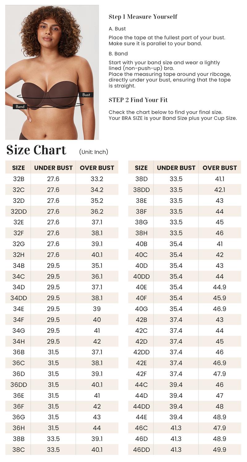 DELIMIRA Women's Underwire Contour Multiway Full Coverage Strapless Bra Plus Size