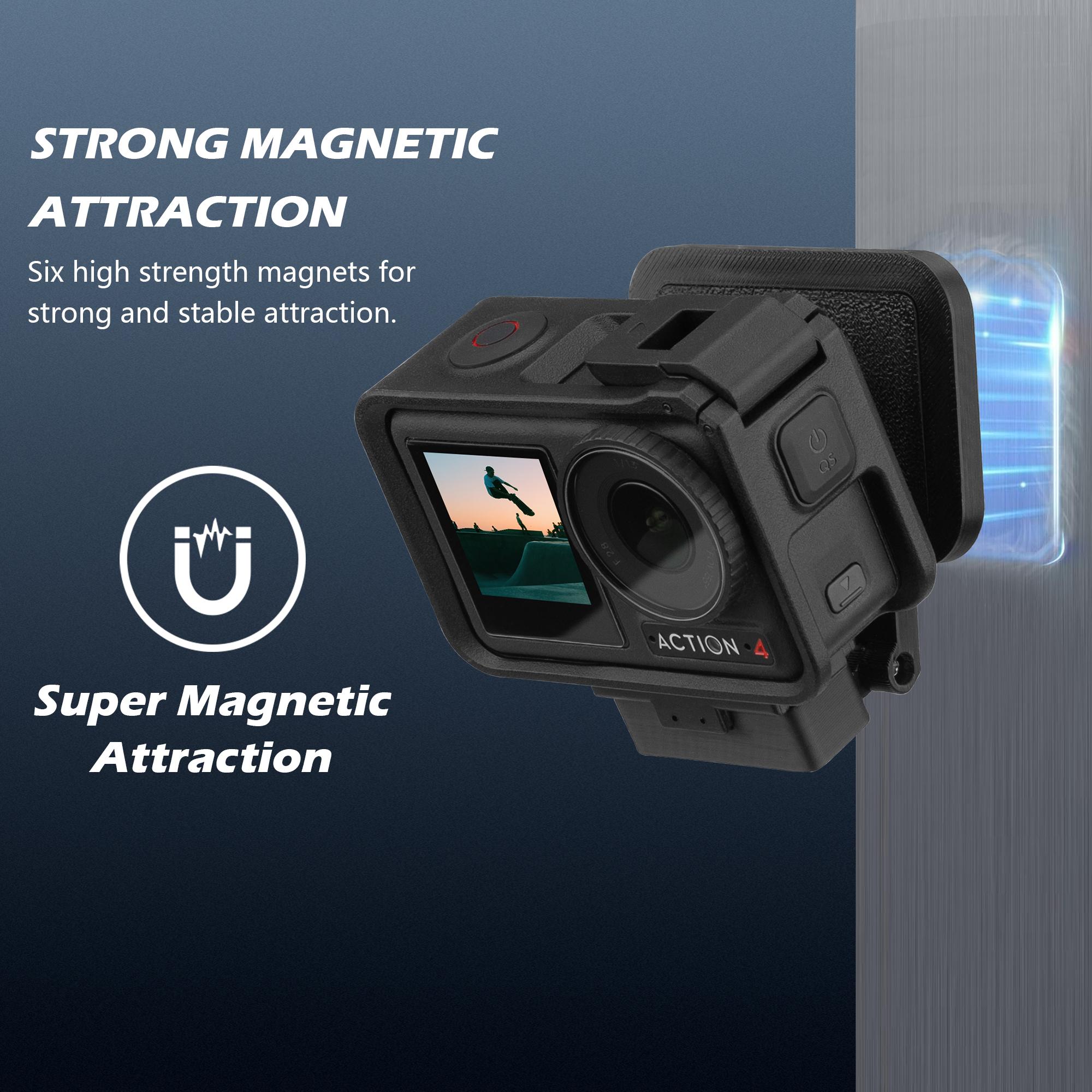 Dji Action5pro Magnetic Mount Base, Multi-Function Magnet Desktop Holder, Compatible with Dji Action4/3, Sports Action Camera, Durable & Secure Stand, Photography Camera Accessories