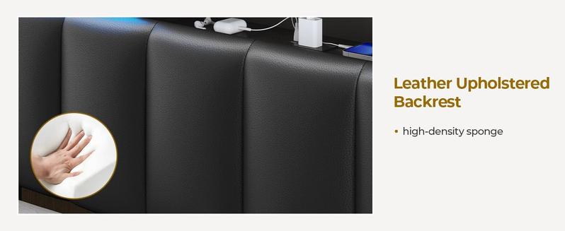 Sikaic Twin Size Bed Frame with Bookcase Headboard and Charging Station Black Bedroom Furniture Set