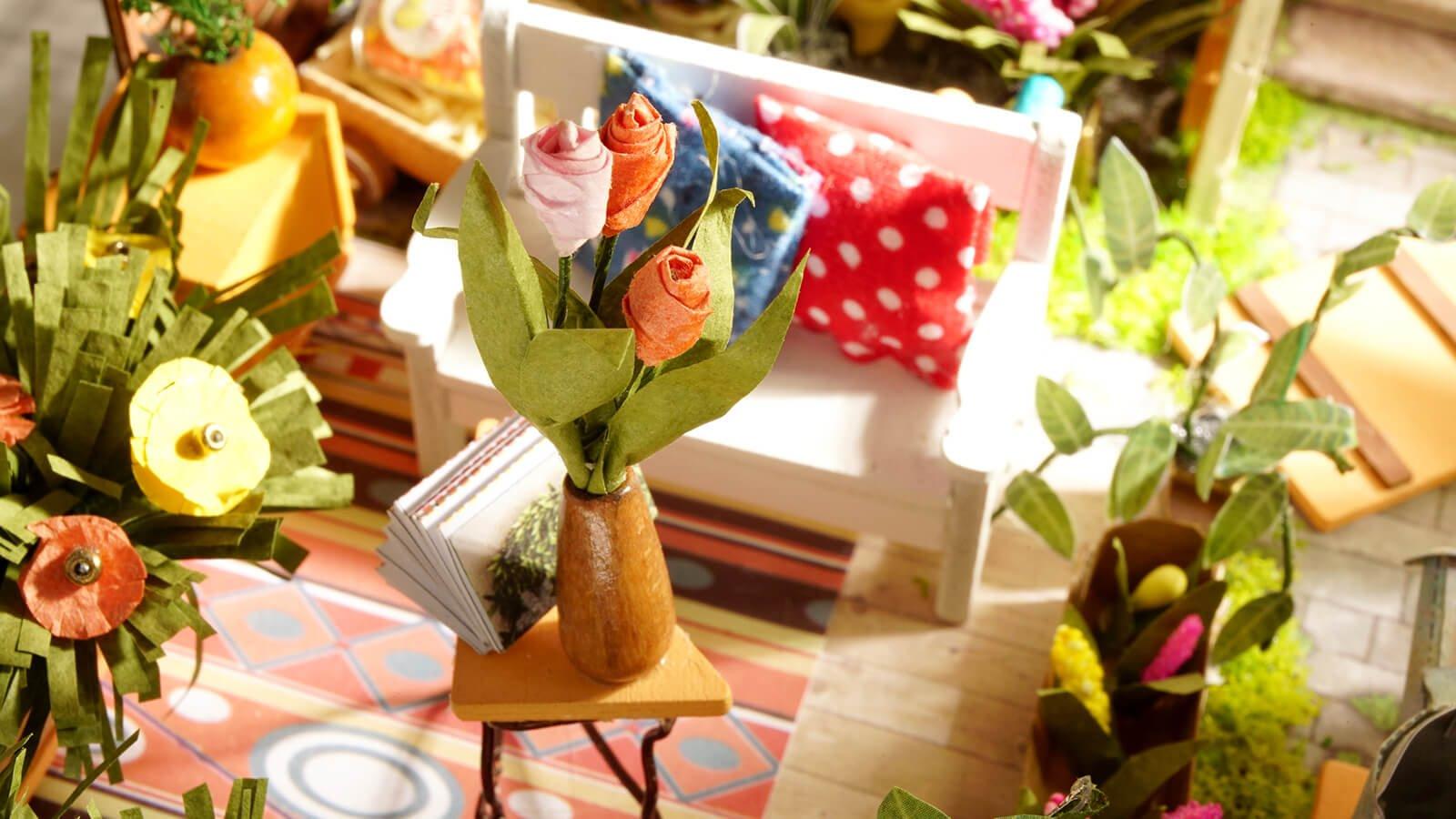 Rolife Dollhouse DIY Miniature Set Miller's Garden House LED Model Building Kit Hobby CraftHome Decor-Christmas Birthday Gifts for Boys Girls Women Friends (Miller's Garden)