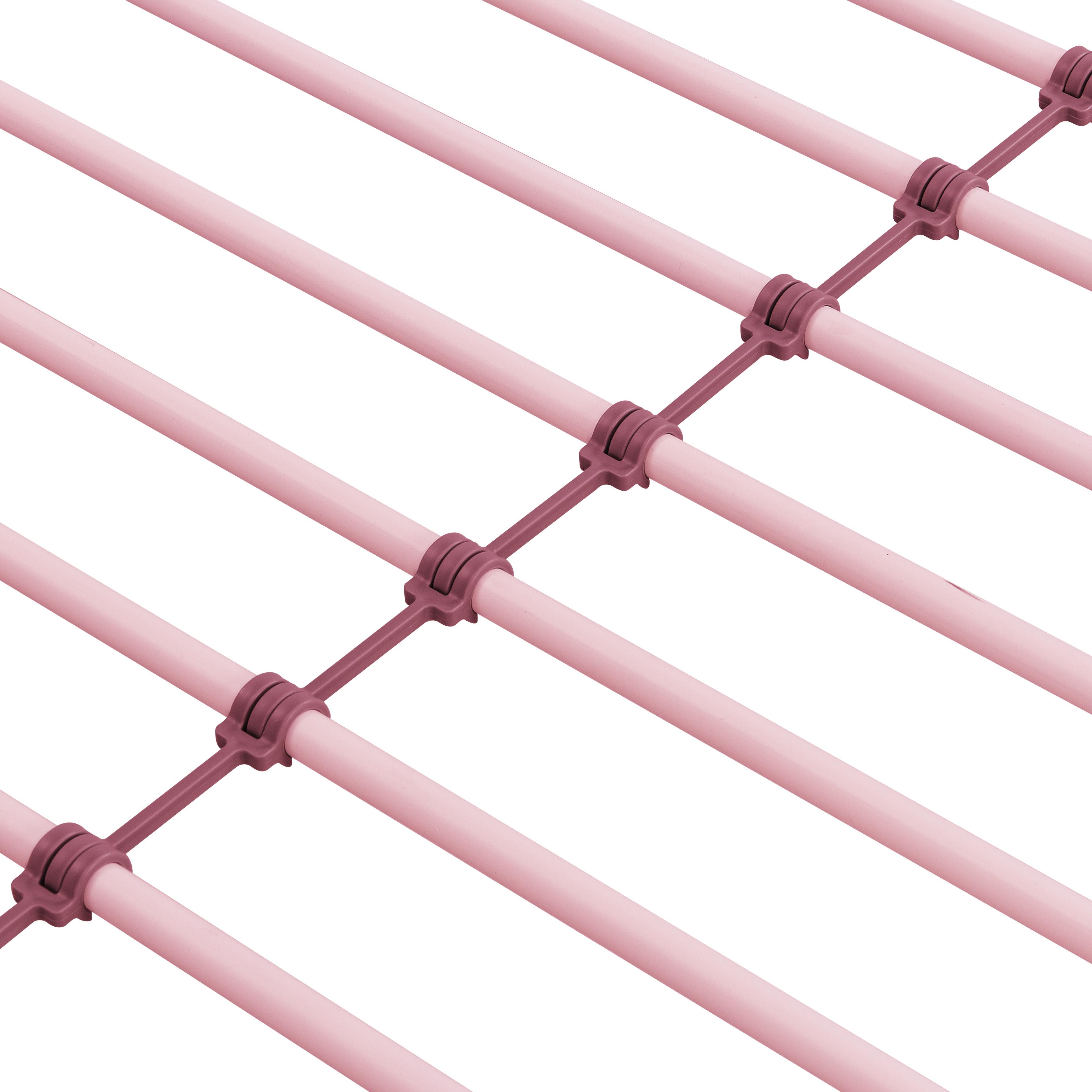 Twin Over Twin Bunk Bed with Built-in Ladder and Safety Guardrail, Heavy Duty Metal Bunkbeds, Convertible Metal Bunk Beds Twin, Space Saving, No Box Spring, Black/White/Pink/Silver