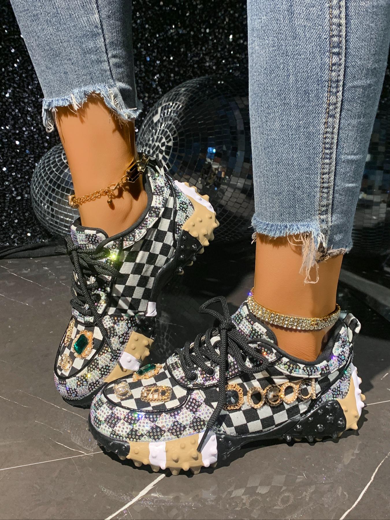 Vintage Distressed Sneakers for Women, Thick Sole Height Increasing Dad Shoes, Unique Design Casual Shoes, Versatile Fashion Footwear