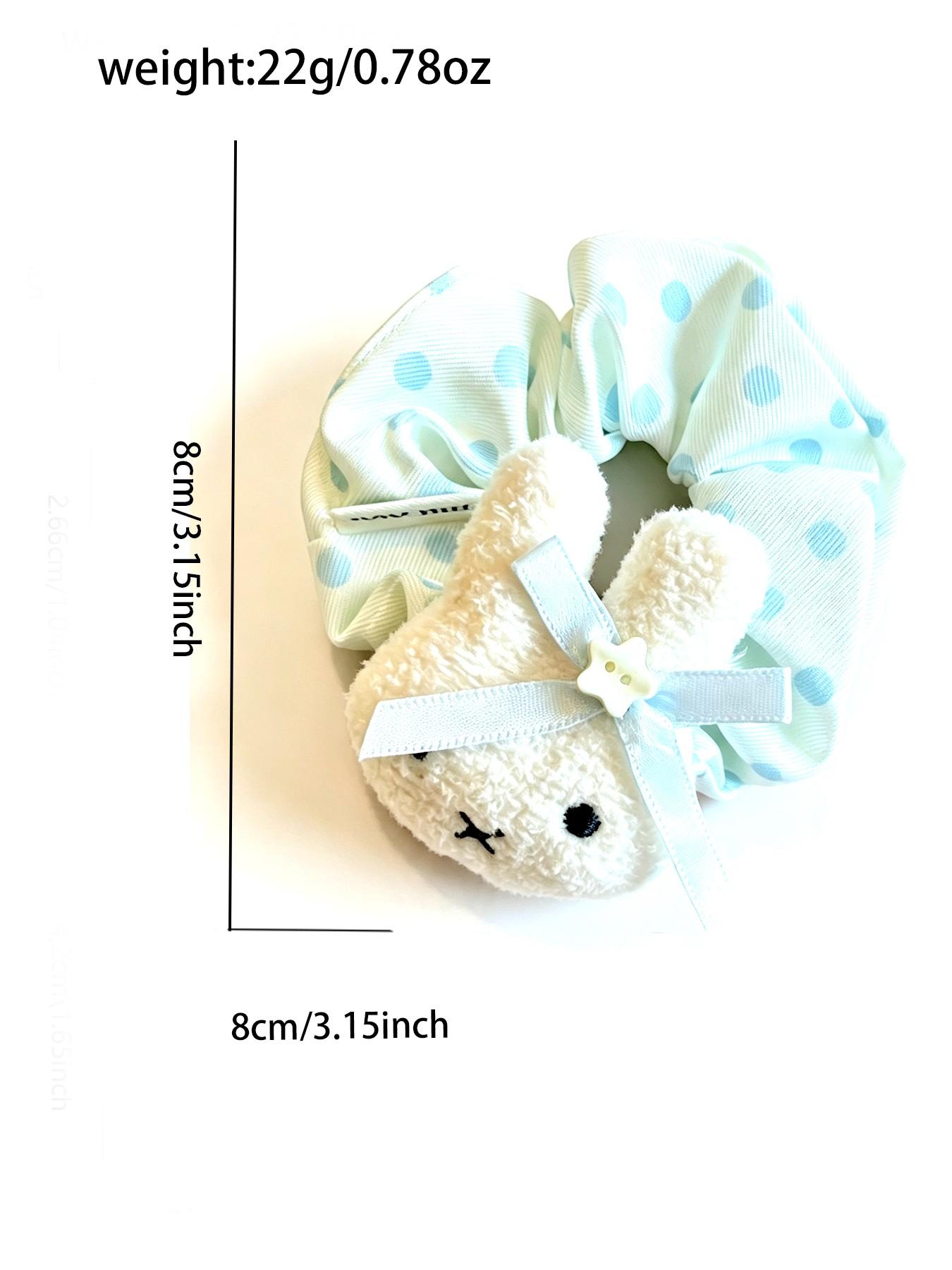 6pcs Easter Day Hair Scrunchies Bowknot, Candy Color Rabbit Hair Ties, Elastic Bands for Thick Curly Hair, Ponytail Holders for Women Men