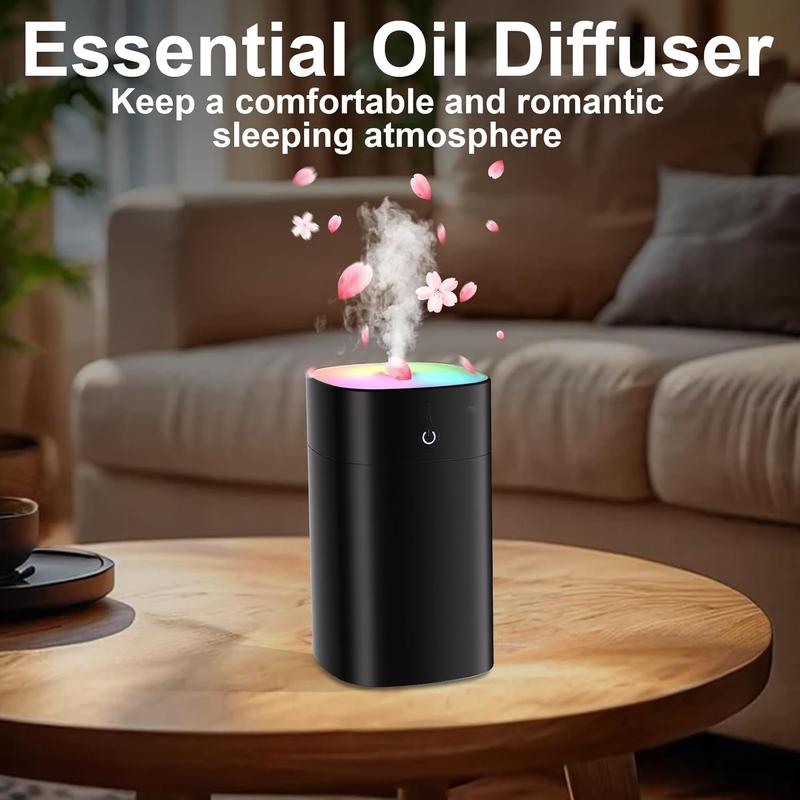 Aromatherapy essential oil humidifier 400ML upgraded version colorful LED, silent humidifier with automatic power-off protection, portable small humidifier