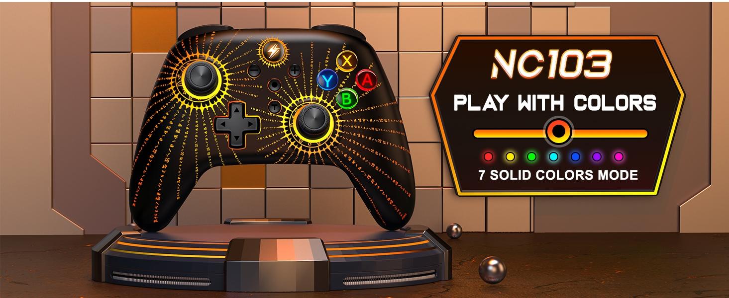 ESYWEN Wireless Switch Controller for Nintendo Switch Controller/Lite/OLED, LED Wired PC Game Joysticks - Wireless iOS/Android Remote,  Game Accessories Gamepad & Standard Controller