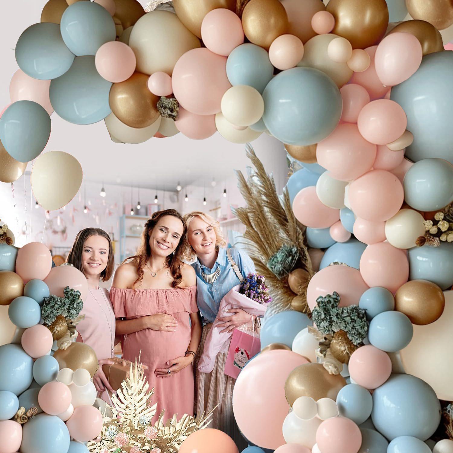 Boho Nude Beige Balloon Arch Kit - Neutral Bohemian DIY Easy Setup Garland Set for Wedding, Bridal Shower Photo Backdrop, Elegant Party Supplies