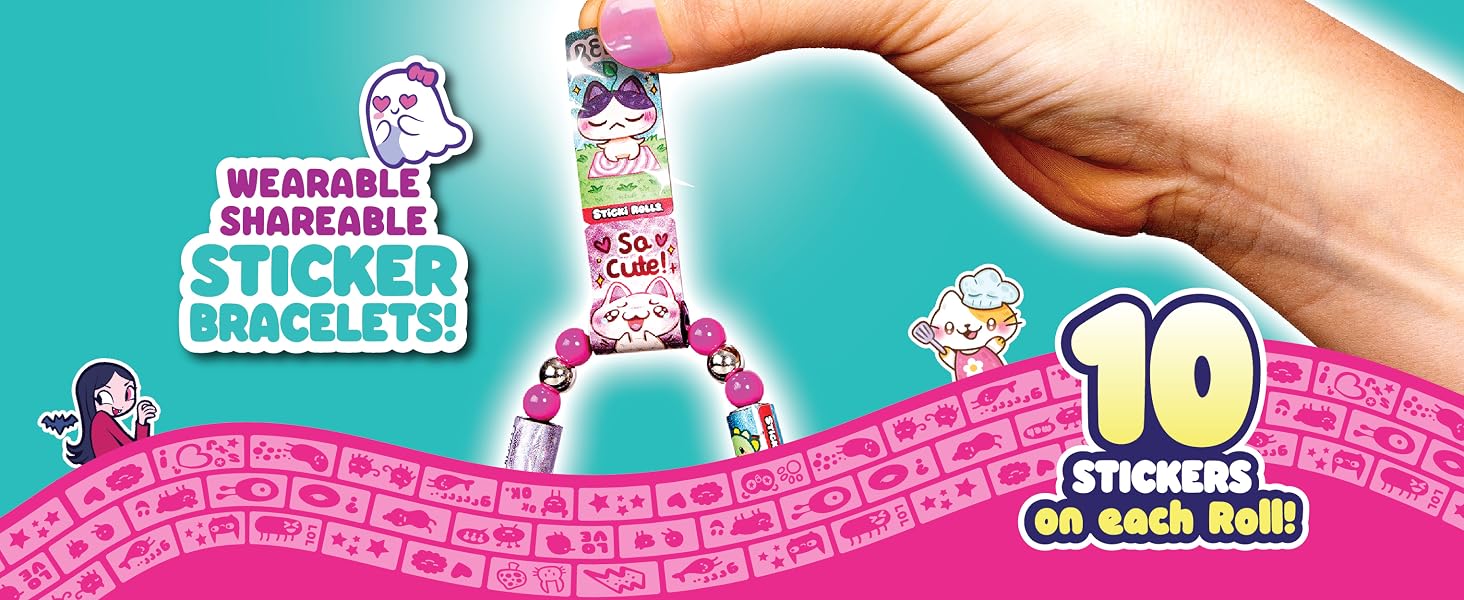 - The Original Wearable Shareable Toy Sticker Bracelet + Collection Book| Includes 120 Mini Stickers| Over 1000 Fun Sticker Designs to Collect!(Series 2)