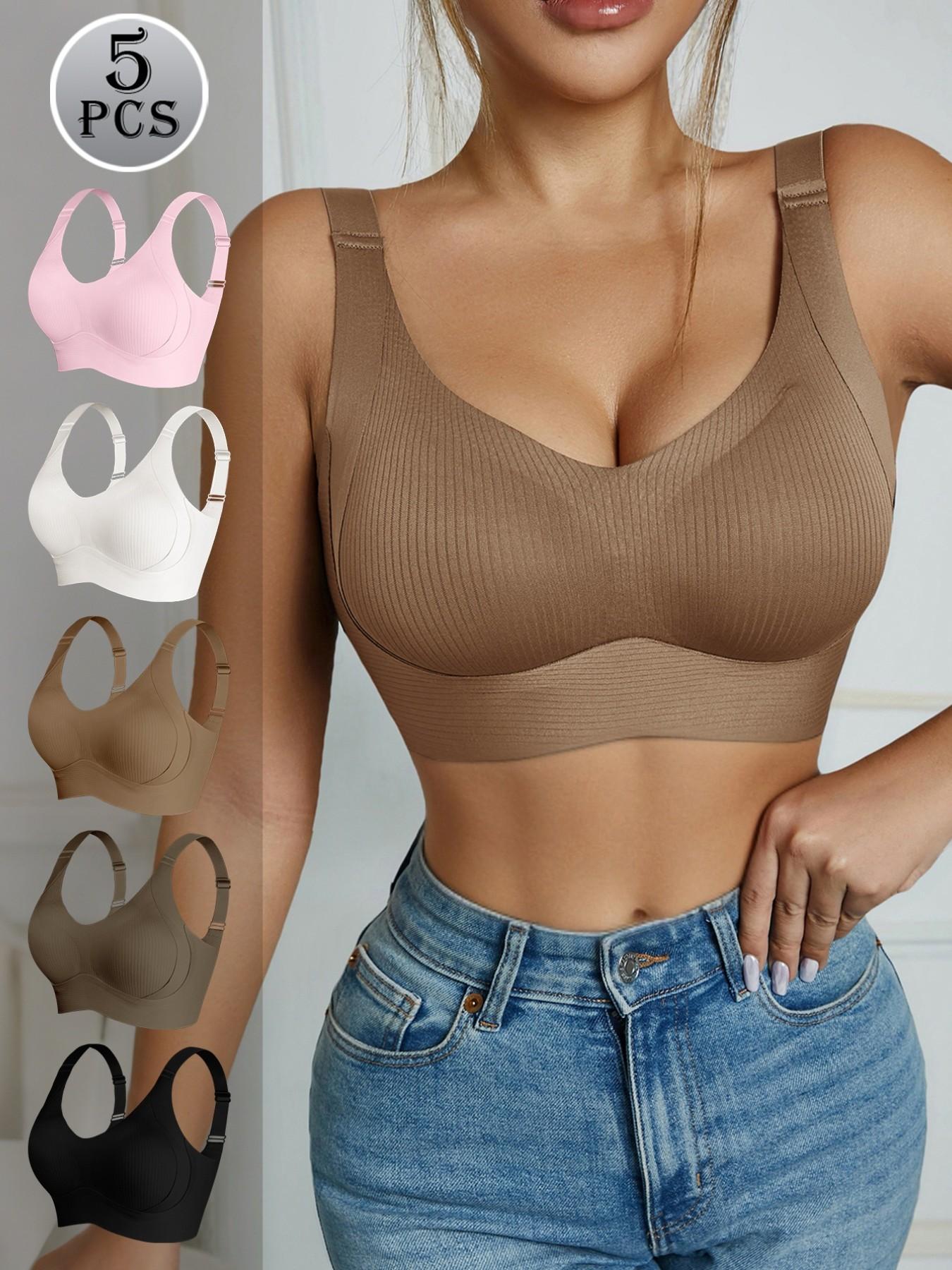Women's Seamless Wireless Bra, Full Coverage Push-Up Design, No Steel Ring, Smooth Soft Breathable Fabric, All-Year Comfort
