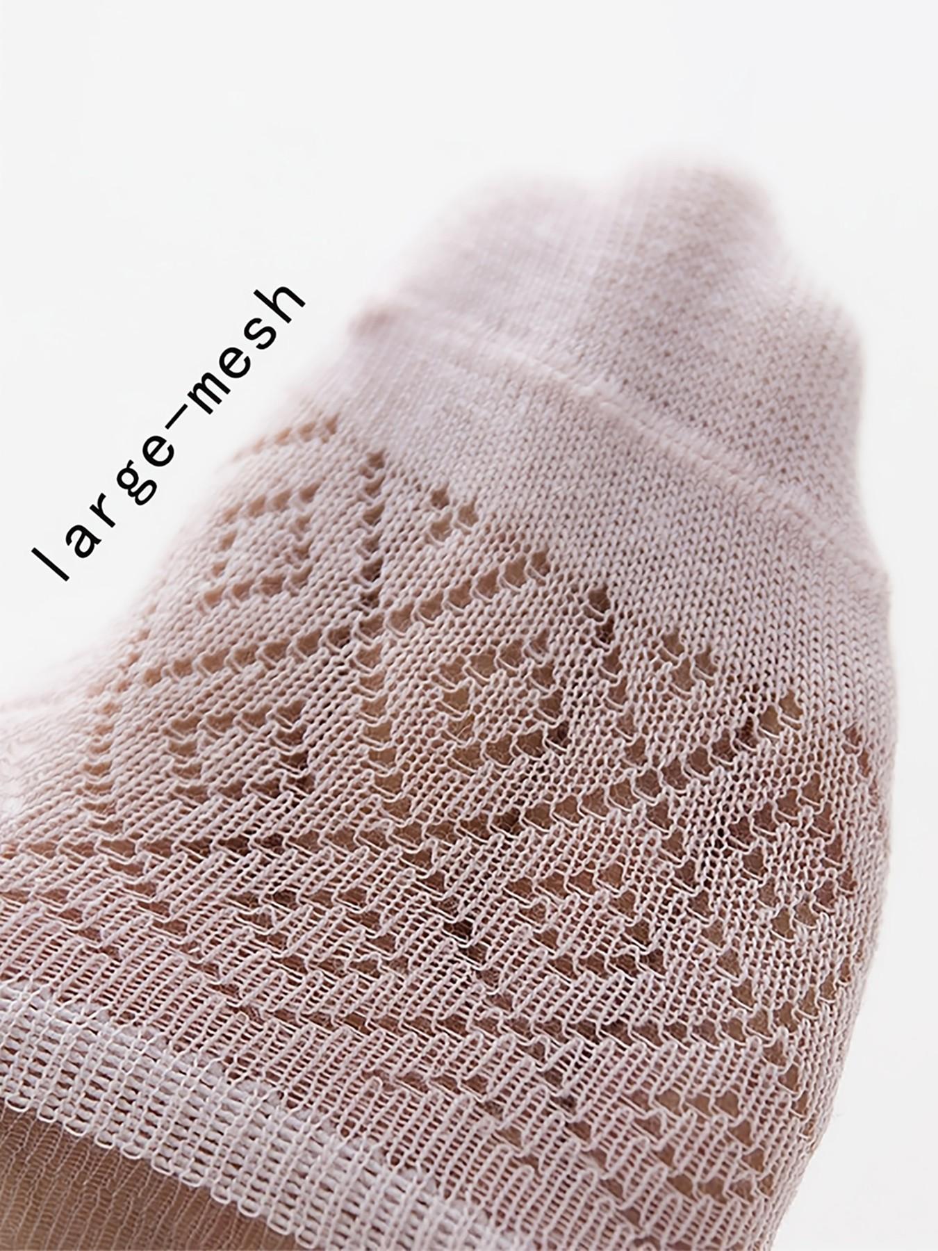 5 Pairs of Kids Mesh Breathable Fashion Boat Socks, Comfortable Cute Style for Spring & Summer Outdoor Wear