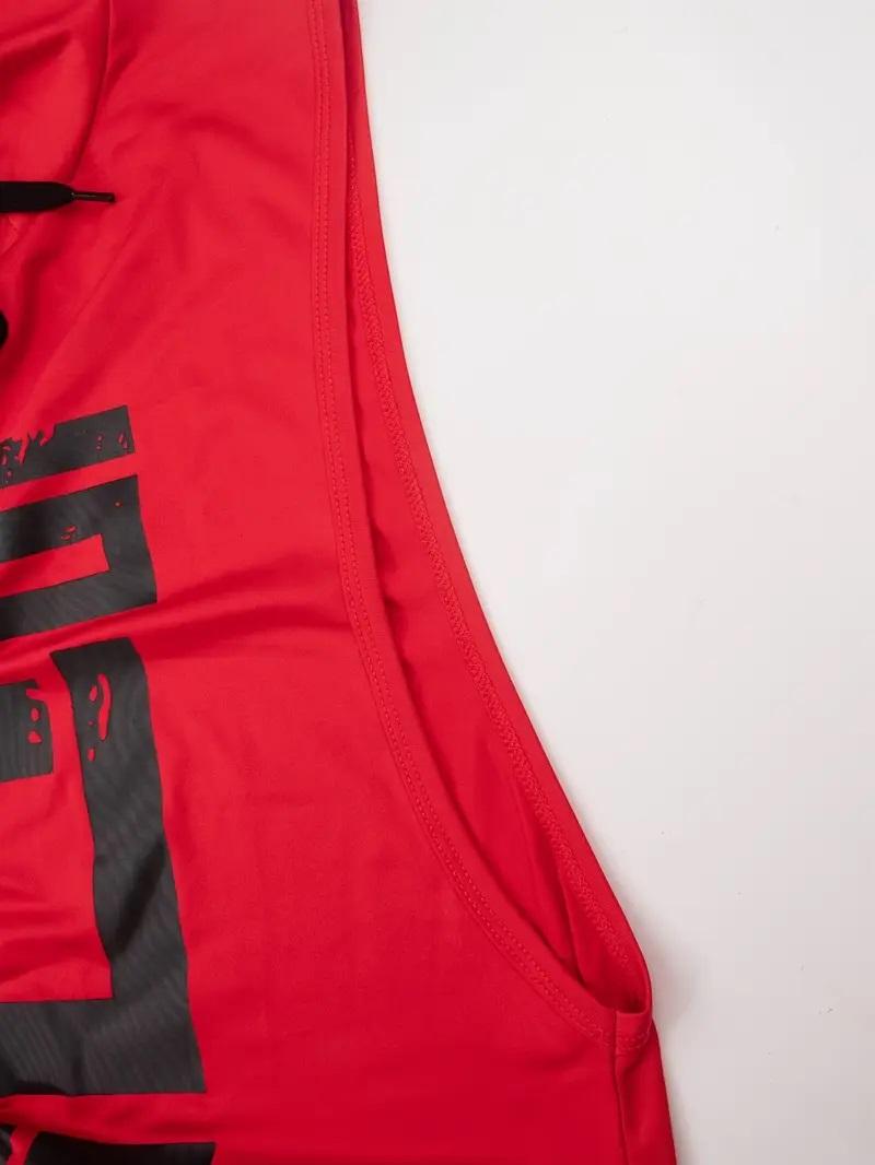 Men's High Stretch Quick Dry Hooded Gym Tank Top - Breathable Sleeveless Gym Shirt with Bold Monogram Print, Moisture Wicking Basketball Running Casual Wear, Machine Washable, Casual Athletic Wear |Outdoor fun，Gym Accessories Workout ClothesFathersdaygift