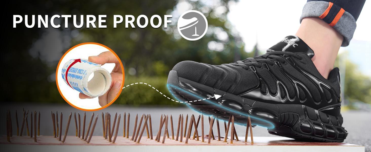 Steel Toe Shoes for Men Indestructible Work Shoes Lightweight Steel Toe Sneakers Women Safety Shoes Puncture Proof Composite Toe Shoes