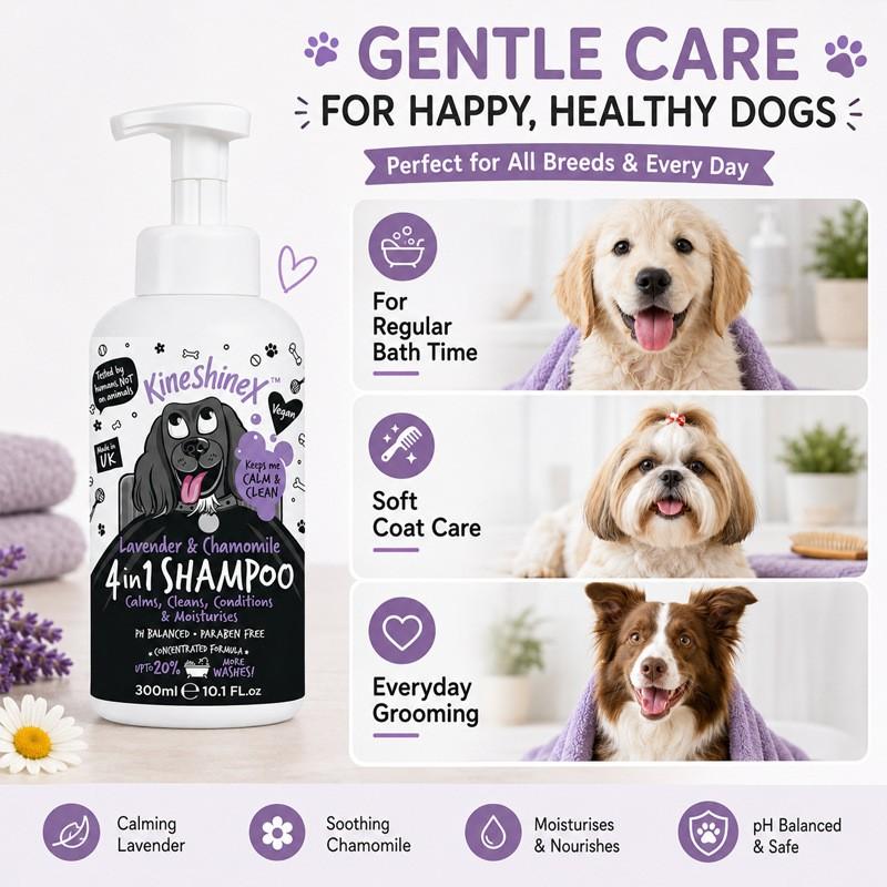 Kineshinex Pet Dog Cat Whitening Shampoo, Gentle Cleansing Formula, Safe for Dogs & Cats, Ideal for Daily Bath Time, Easy to Use