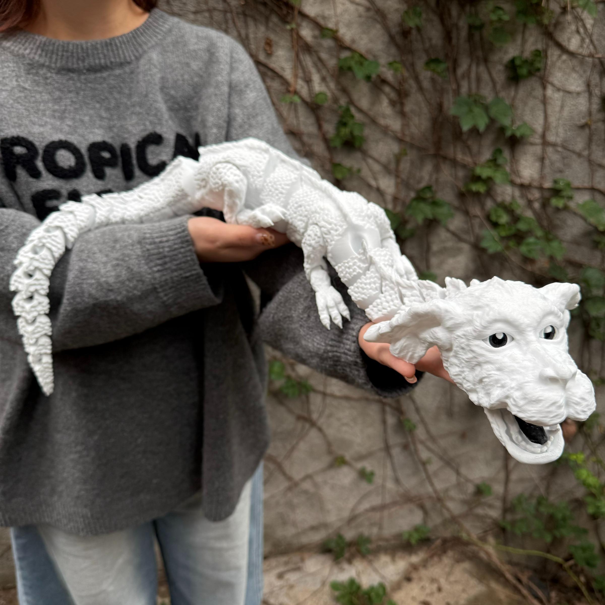 3D Printed Lucky Dog Dragon Statue, Fantasy Collectible Figure, Moving Legs, Articulating Animal Figurines, Decorative Sculptures, Home Decor, Perfect Gift for Birthdays, Christmas, Halloween