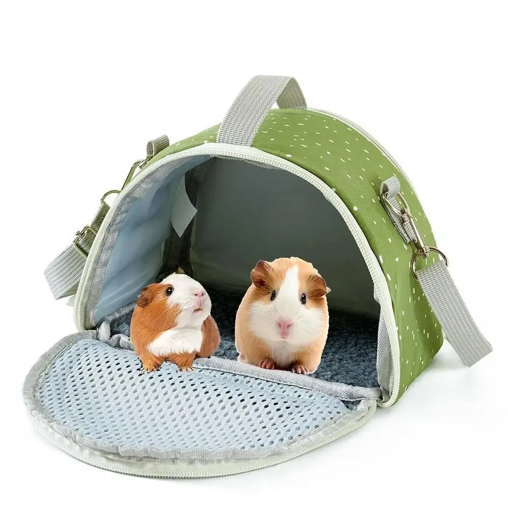 Breathable Portable Small Animal Carriers Adjustable Shoulder Strap Comfortable Travel Hamster Tote Bag Foldable Anti-escape