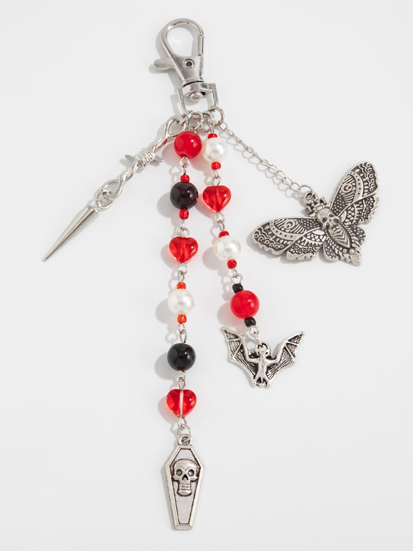 Punk Gothic Style Skull Keychain Pendant, Halloween Gift for Couples, Bag Charm Accessory, Decoration, Unique Friendship Jewelry