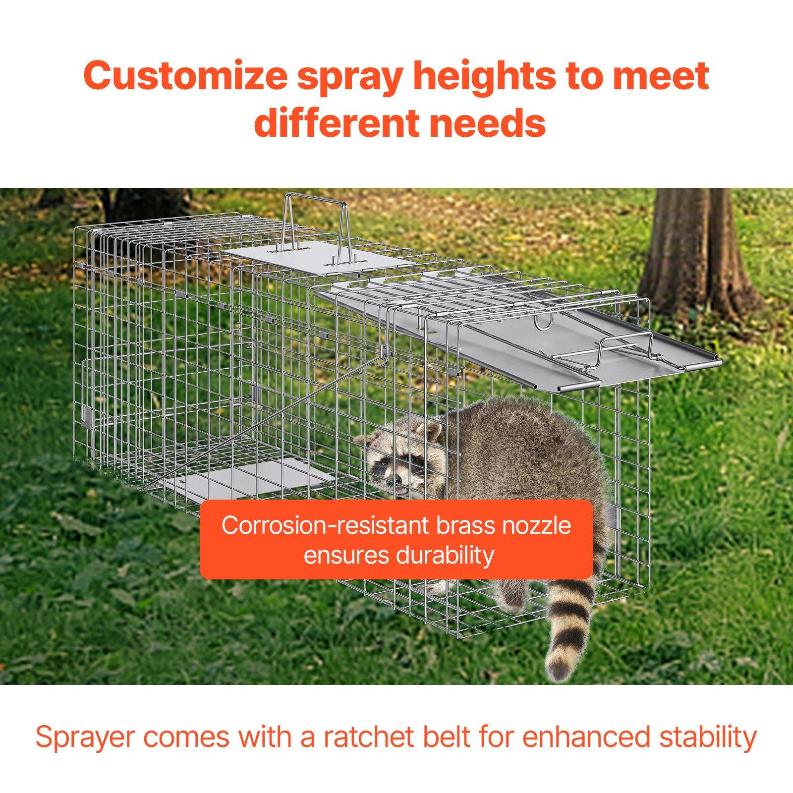 【DealsForYouDays】VEVOR Humane Live Animal Cage Trap, 31x10x12" Galvanized Iron Folding Trap with Handle, for Stray Cats, Raccoons, Groundhogs (Tools & Hardware, Hand Tools Accessory)