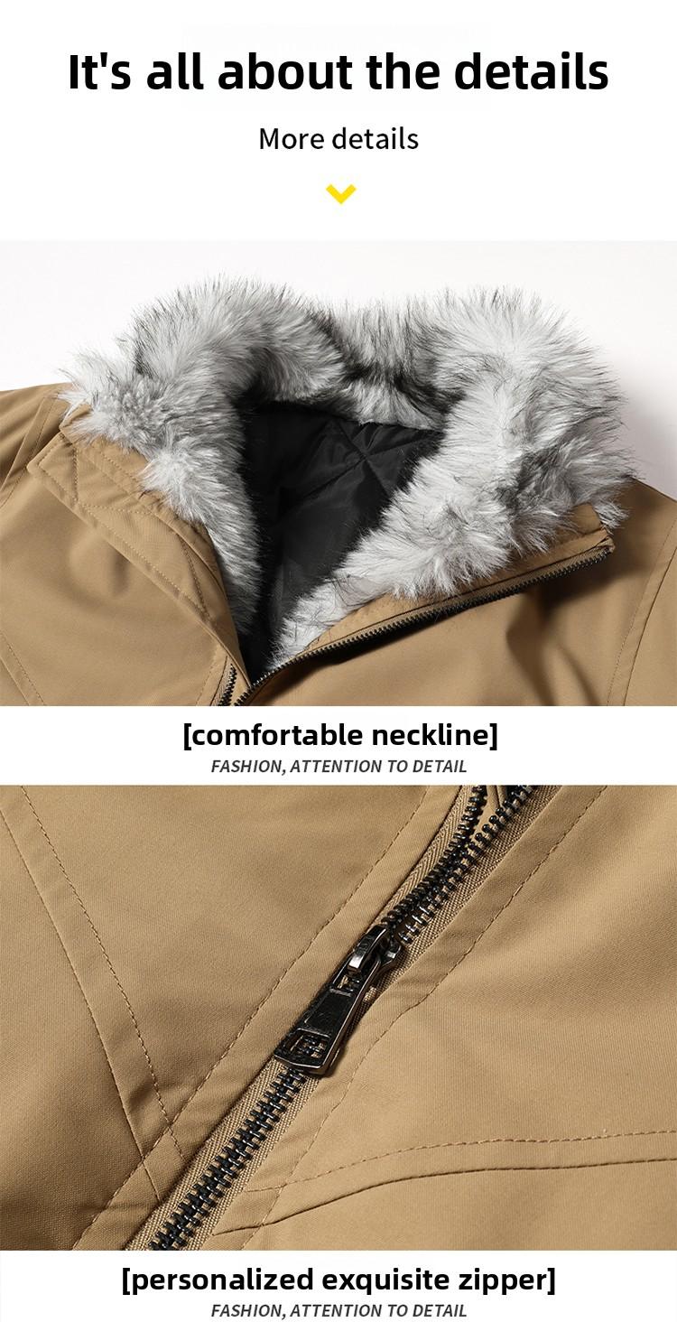 2026 New Men Fleece Lined Jacket, Thick Quilted Liner Warm Bomber Coat with Fluffy Faux Fur Collar, Elastic Cuff Windproof Zip Up Outerwear, Fashion Casual Male Winter Streetwear Jacket for Daily Commute Outdoor Activities Daily Wear Daily Travel