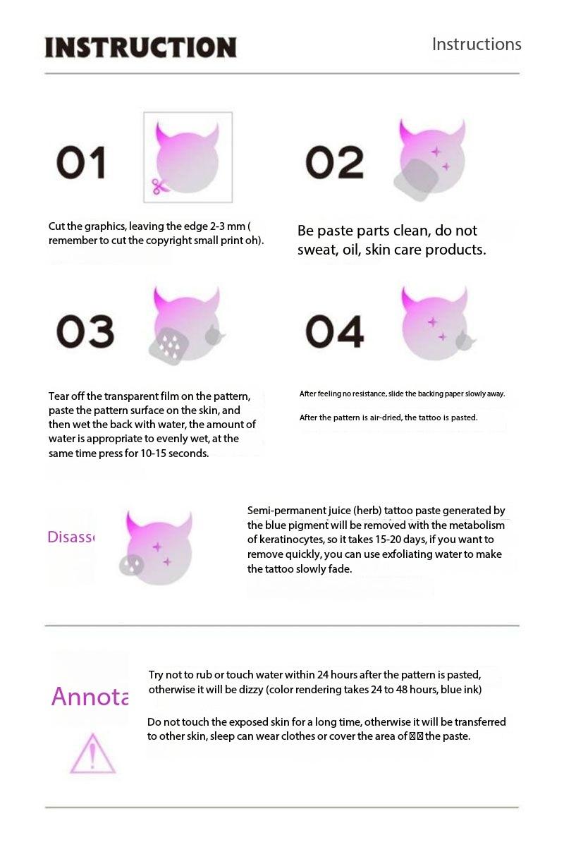 4 pieces USD thorn cross temporary tattoo stickers, can be applied to arms and thighs, lasts 7-15 days, waterproof, and not easy to fall off