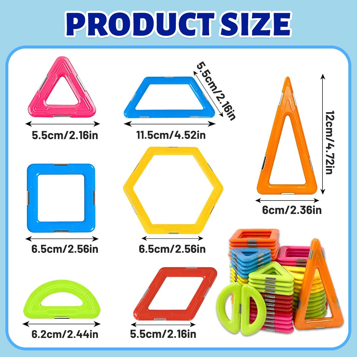 Magnetic Blocks Tough Tiles Creative Magnetic Blocks STEM Toys for 3+ Year Old Boys and Girls Learning by Playing Games for Toddlers Kids, Compatible with Major Brands Building Blocks - Starter Set