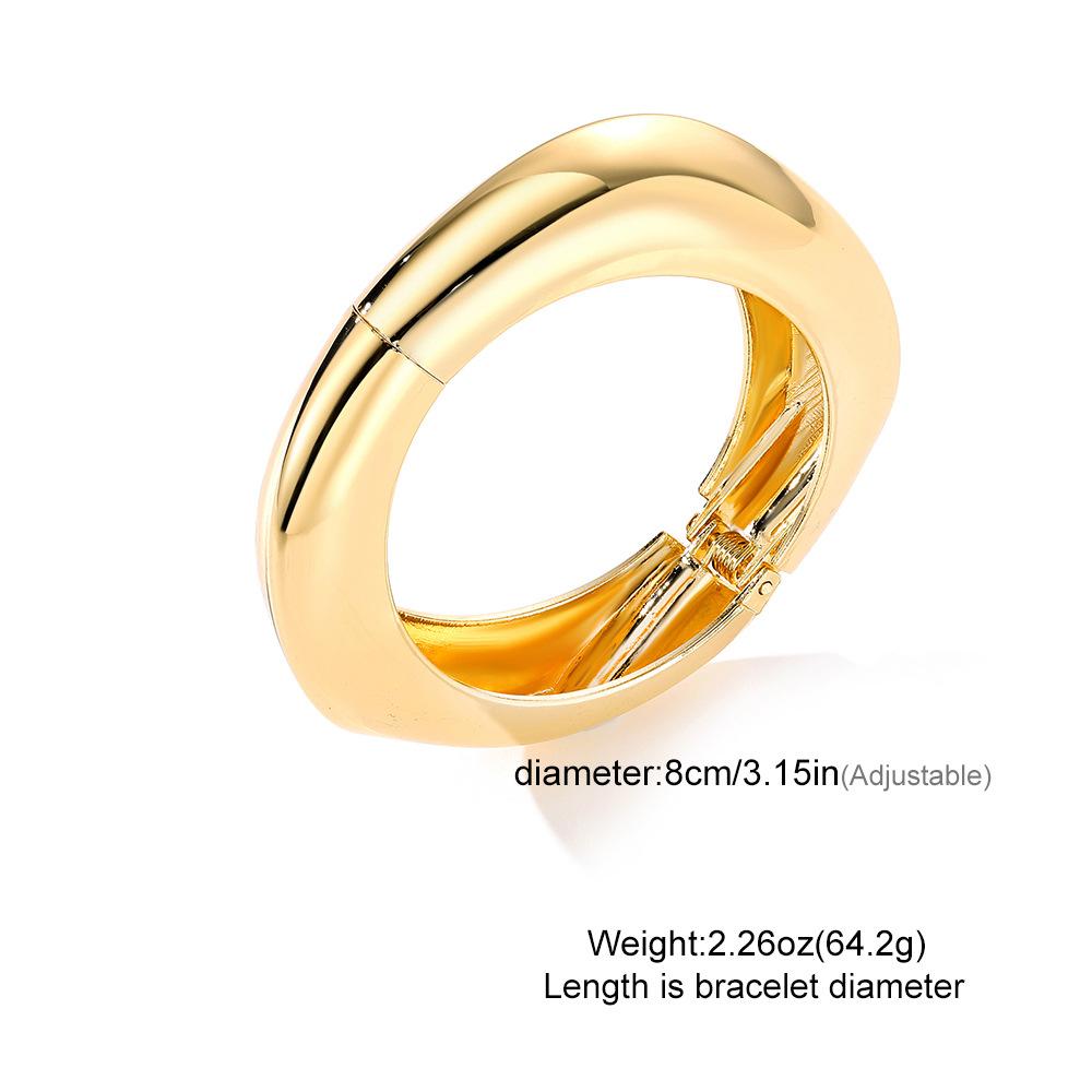Women's Minimalist Chunky Gold-Silver Cuff Bangle Set, Trendy Wide Smooth Dome Sports Wristbands, Aesthetic Liquid Tear Drop Open Layering Punk Metal Jewelry Gift for Daily Use, Bangles