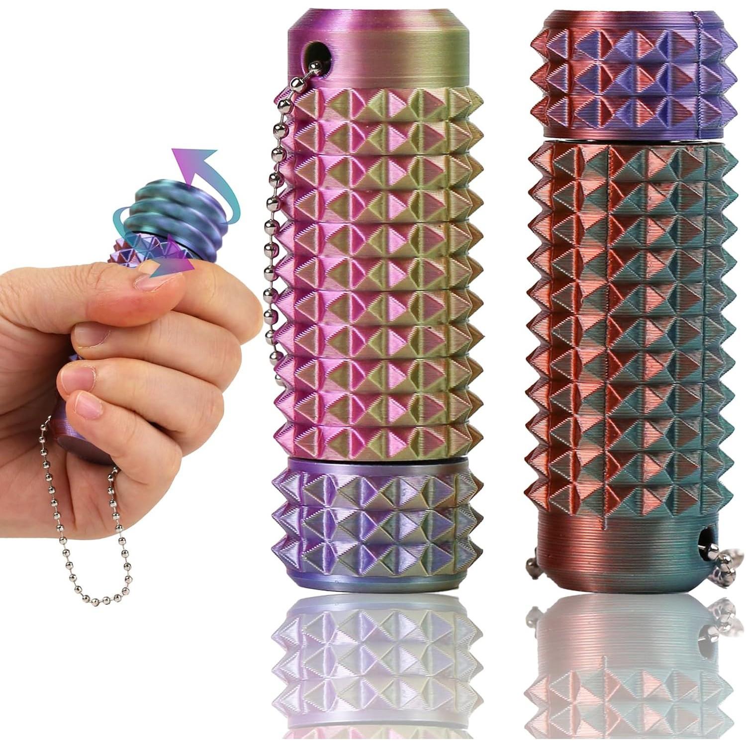 Little Ouchies Pain Fidget Toy, Rotatable Spiky Sensory Fidget for Anxiety Relief, 3D Printed Grippie Keychain for Focus & Stress Relief