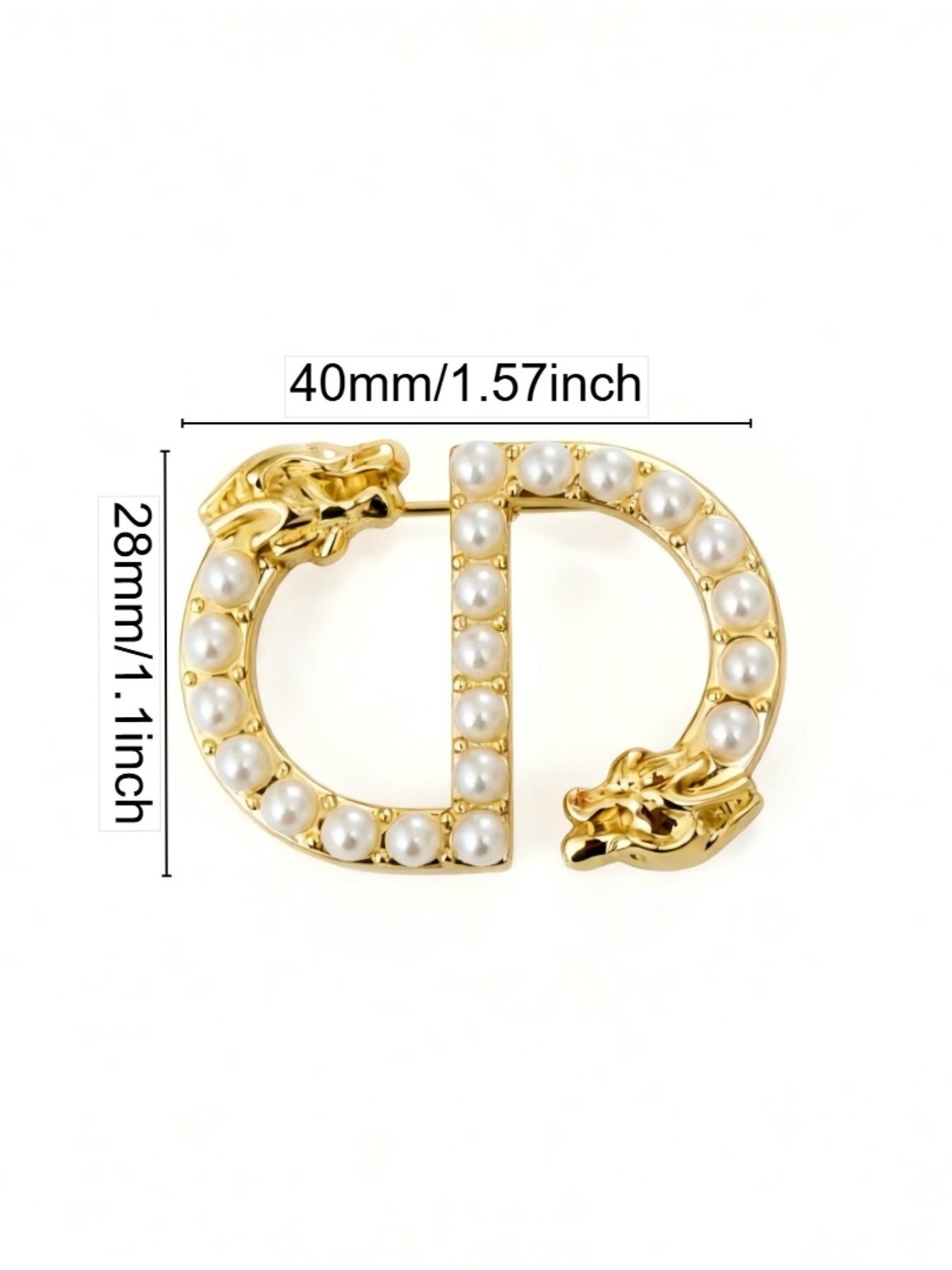 Elegant Letter Pattern Brooch, All-Seasons Fashion Accessory, Business Style Pin, Perfect Gift for Women, High-Quality Design