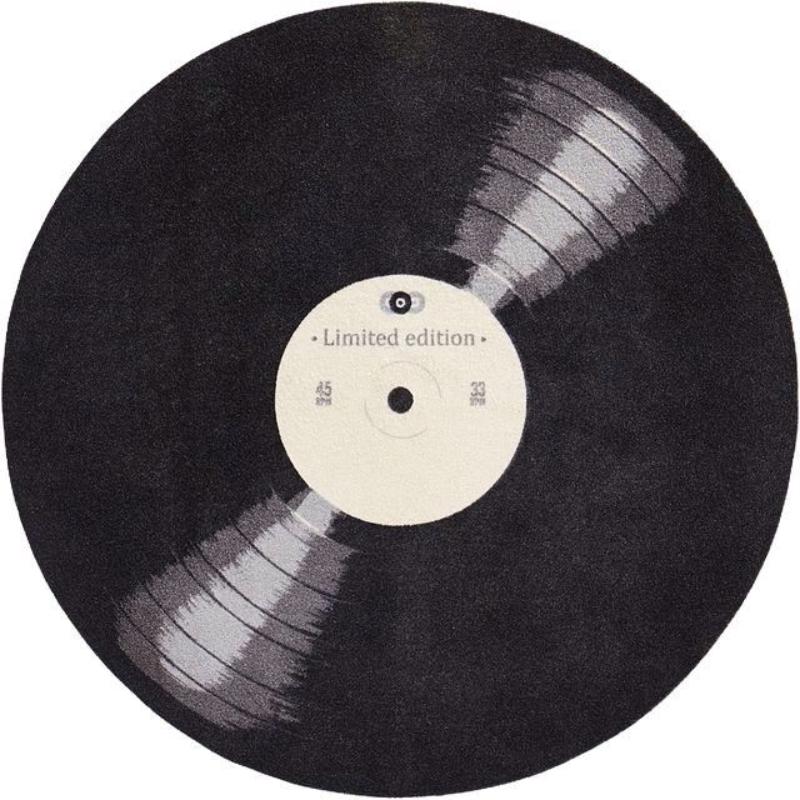 Vintage Vinyl Record Round Rug, Stain-Resistant, Non-Slip, Washable, Music Lover Decor, Living Room, Bedroom, Kitchen Mat