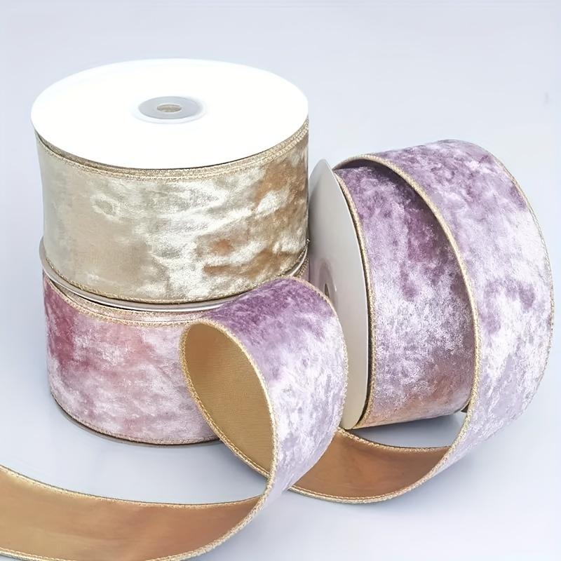 5CM Metallic Crushed Velvet Christmas Ribbon for Gift Wrapping Christmas Tree Decoration Crafts Wreaths Supplies 10 Yards