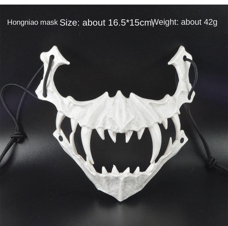 Halloween Mask Half-face Mask Cos Dragon God Fierce Tiger Night Fork Tengu Man Wolf Mask Performance Skull Masks